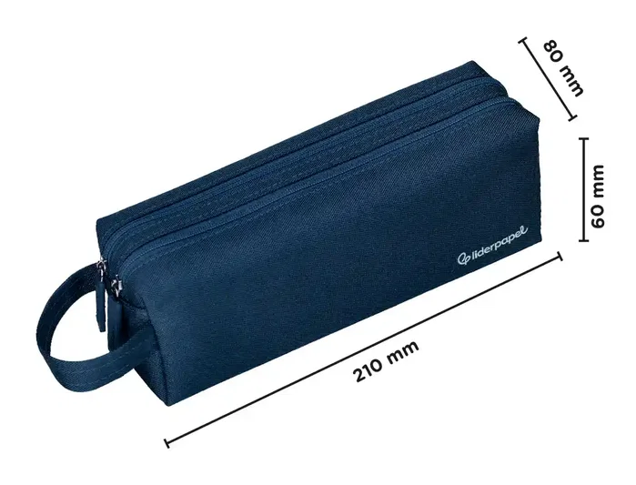 Liderpapel Estuche portatodo Classic rectangular con asa, azul marino Liderpapel Estuche portatodo Classic rectangular con asa, azul marino