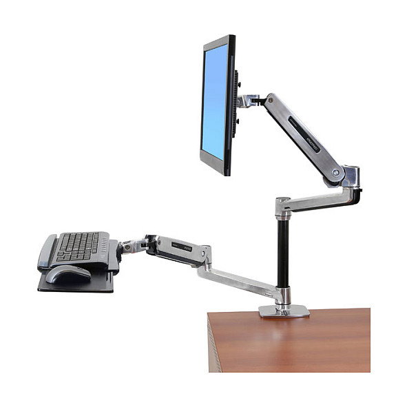 Ergotron LX Monitor Arm Soporte de Escritorio Metálico 45-360-026 - Ajustable, Hasta 11,3 kg, Rotación 360 grados, para Pantallas 75x75 mm y 100x100 mm