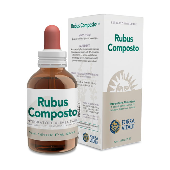 Forza Vitale Rubus Composto E-58 (Raspberry) 50 ml Complemento Espagírico Ciclo Menstrual Forza Vitale Rubus Composto E-58 (Raspberry) 50 ml Complemento Espagírico Ciclo Menstrual