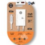 Tech One Tech Cargador GaN 30W con USB-C, USB-A y Cable Blanco