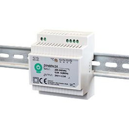 POS-Power Fuente de Alimentación Conmutada Riel DIN DIN, 60W, 12V, 5A, Alta Fiabilidad y Estabilidad para Armarios de Control