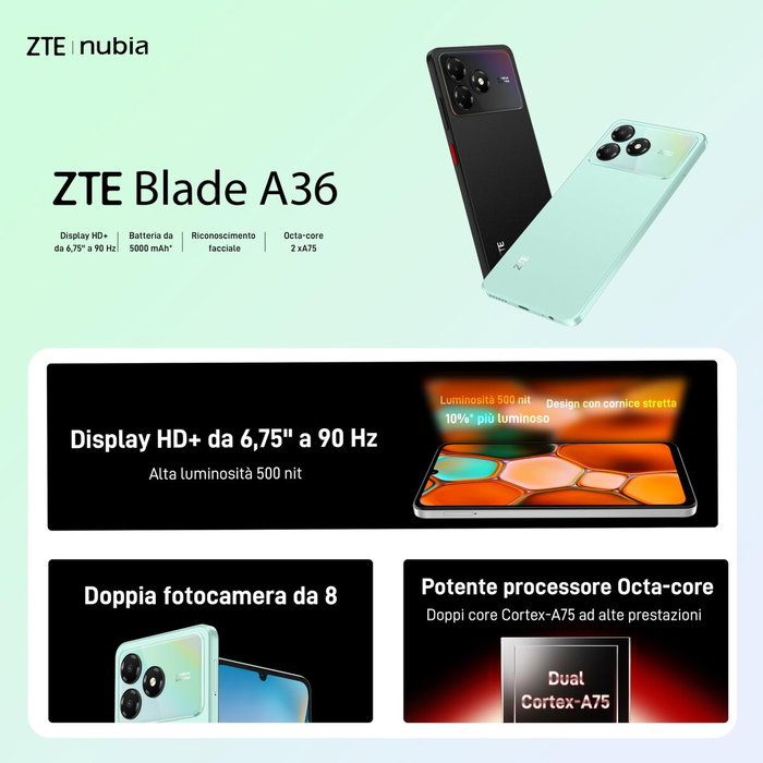 Smartphone ZTE BLADE A36 6,75" 64 GB Negro