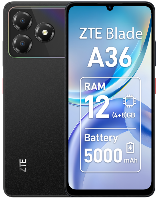 ZTE Blade A36 17,1 cm (6.75") Android 15 4 GB 64 GB Negro ZTE Blade A36 17,1 cm (6.75") Android 15 4 GB 64 GB Negro