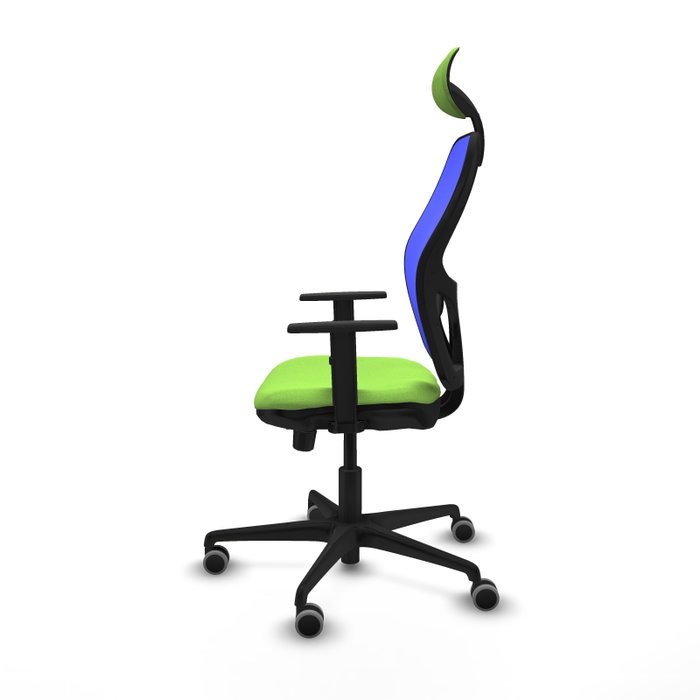 PIQUERAS Y CRESPO Silla de oficina Jorquera con mecanismo Sincro/Traslack, Pistacho y Azul