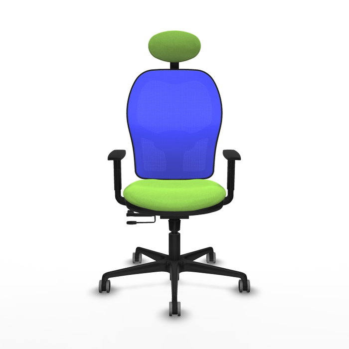 PIQUERAS Y CRESPO Silla de oficina Jorquera con mecanismo Sincro/Traslack, Pistacho y Azul