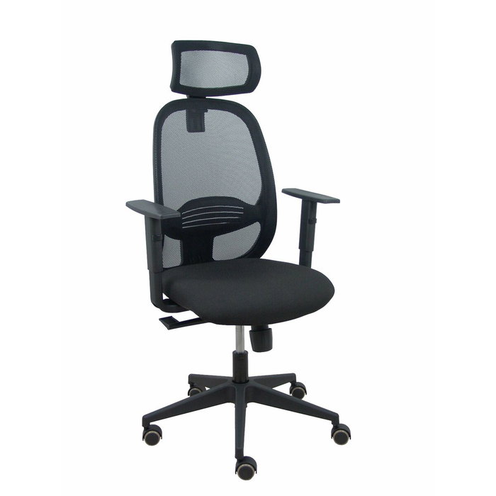 PIQUERAS Y CRESPO Silla de oficina Cilanco con mecanismo sincro, cabecero y brazos regulables, Negro PIQUERAS Y CRESPO Silla de oficina Cilanco con mecanismo sincro, cabecero y brazos regulables, Negro