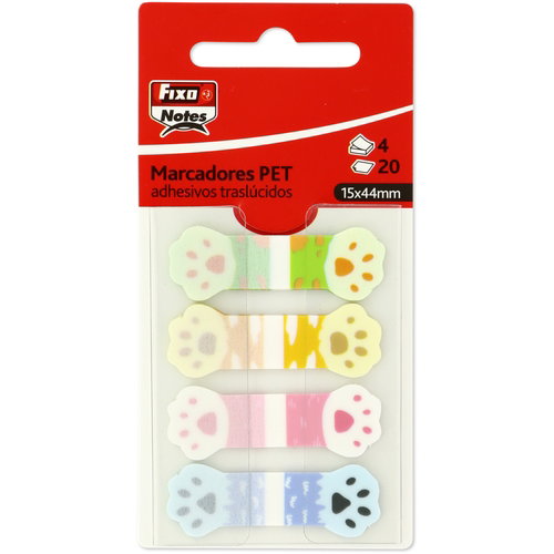 FIXO Banderitas Adhesivas Notas Popup Traslúcidas 15x44mm Huellas Pack de 24 FIXO Banderitas Adhesivas Notas Popup Traslúcidas 15x44mm Huellas Pack de 24