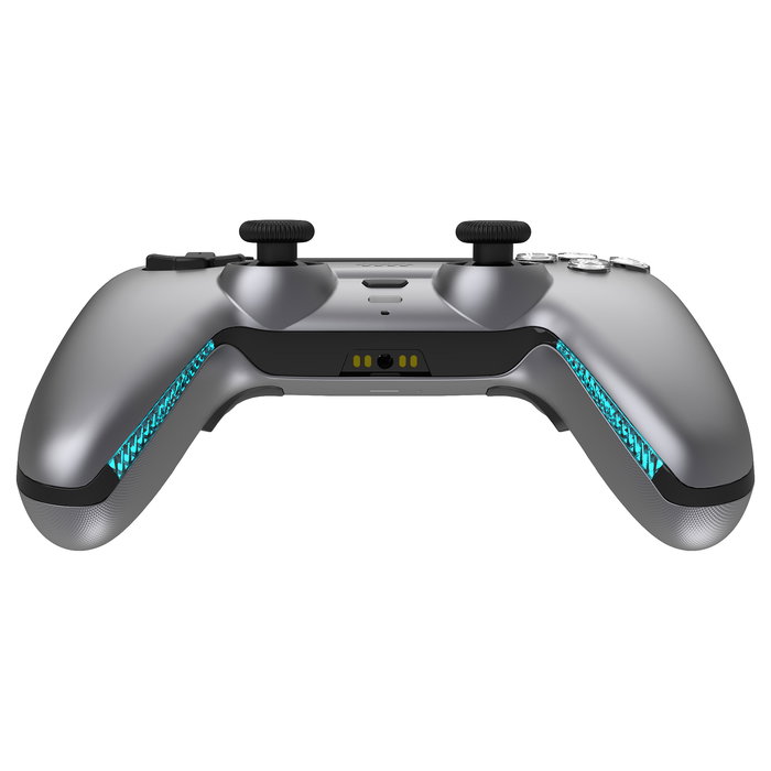Deltaco Gaming GAM-199-STEELGRAY Mando Inalámbrico para PS5 con Estación de Carga, Bluetooth/USB, Vibración, Steel Gray
