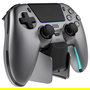 Deltaco Gaming GAM-199-STEELGRAY Mando Inalámbrico para PS5 con Estación de Carga, Bluetooth/USB, Vibración, Steel Gray