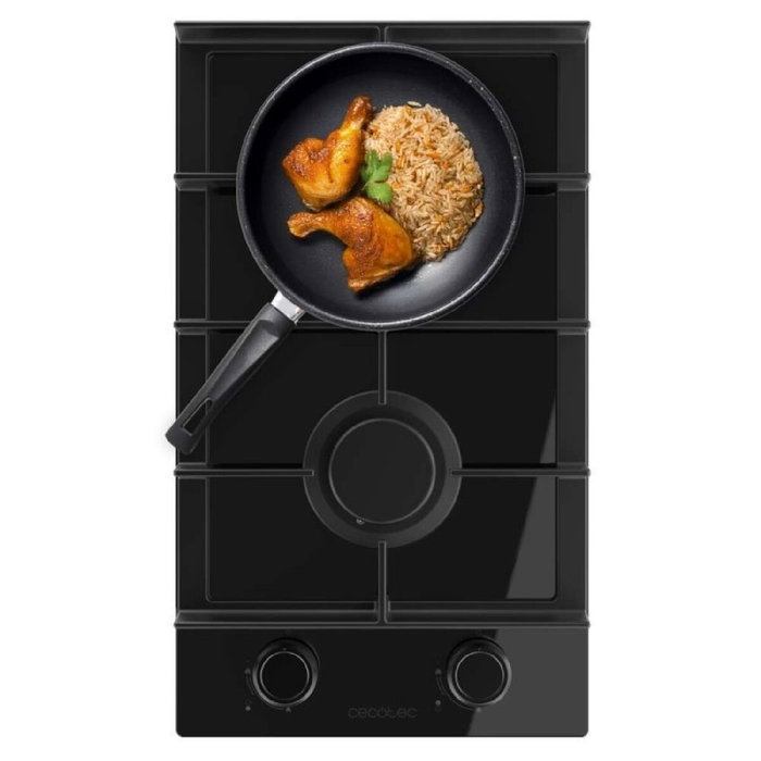 Cecotec Placa de gas Bolero Squad G 2400F 2 fuegos, 5200W, vidrio negro, hierro fundido Cecotec Placa de gas Bolero Squad G 2400F 2 fuegos, 5200W, vidrio negro, hierro fundido