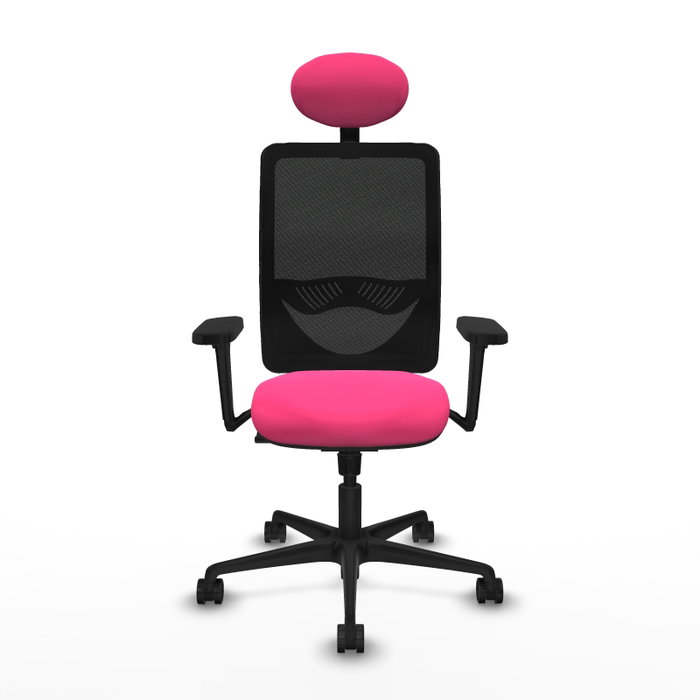 PIQUERAS Y CRESPO Silla de oficina Zulema Rosa con Malla Negra
