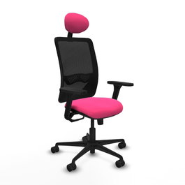 PIQUERAS Y CRESPO Silla de oficina Zulema Rosa con Malla Negra