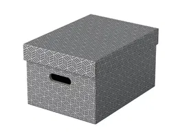 Esselte Caja de almacenaje mediana gris 365x265x205 mm pack de 3 unidades