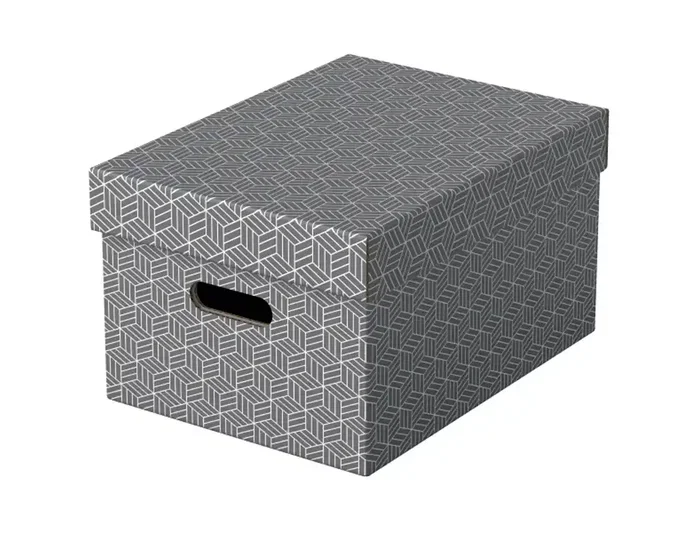 Esselte Pack de 3 cajas de almacenaje de cartón gris, 36,5x26,5x20,5cm