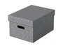 Esselte Pack de 3 cajas de almacenaje de cartón gris, 36,5x26,5x20,5cm