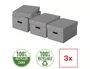 Esselte Pack de 3 cajas de almacenaje de cartón gris, 36,5x26,5x20,5cm