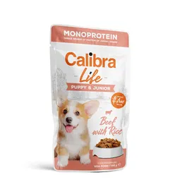 Calibra Dog Life Pouch Puppy&Junior Ternera 10x150 gr Alimento Húmedo para Cachorros y Jóvenes