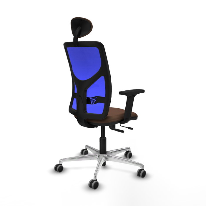 PIQUERAS Y CRESPO Silla de oficina Motilla con mecanismo Sincro/Traslack, Azul y Marrón oscuro PIQUERAS Y CRESPO Silla de oficina Motilla con mecanismo Sincro/Traslack, Azul y Marrón oscuro