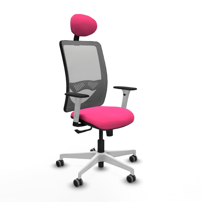 PIQUERAS Y CRESPO Silla de oficina Zulema Rosa y Gris con mecanismo Sincro PIQUERAS Y CRESPO Silla de oficina Zulema Rosa y Gris con mecanismo Sincro