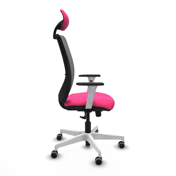 PIQUERAS Y CRESPO Silla de oficina Zulema Rosa y Gris con mecanismo Sincro PIQUERAS Y CRESPO Silla de oficina Zulema Rosa y Gris con mecanismo Sincro