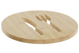 DKD Home Decor Salvamanteles Bambú Natural 17.5 x 1 x 17.5 cm