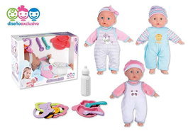 Muñeco bebe 32 cm con 12 sonidos y accesorios - modelos surtidos