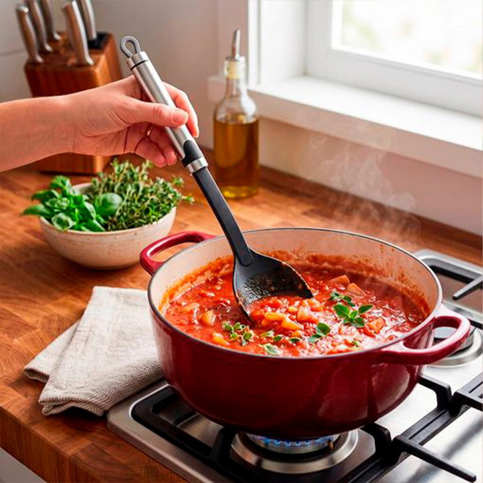 San Ignacio Cuchara de Cocina Experto Nylon y Acero Inoxidable 33.5 cm Antiadherente
