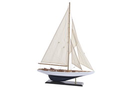 DKD Home Decor Barco de Madera Azul Marino y Blanco 60x11,5x83 cm
