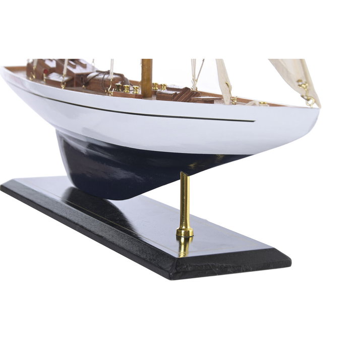 DKD Home Decor Barco de Madera Azul Marino y Blanco 60x11,5x83 cm