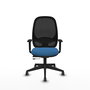 PIQUERAS Y CRESPO Silla de oficina Cilanco con mecanismo Sincro/Traslack, Azul claro y Negro