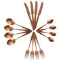Home Deco Factory Cubertería 16 Piezas Colección Mirage Acero Inoxidable Color Cobre