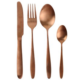 Home Deco Factory Cubertería 16 Piezas Colección Mirage Acero Inoxidable Color Cobre