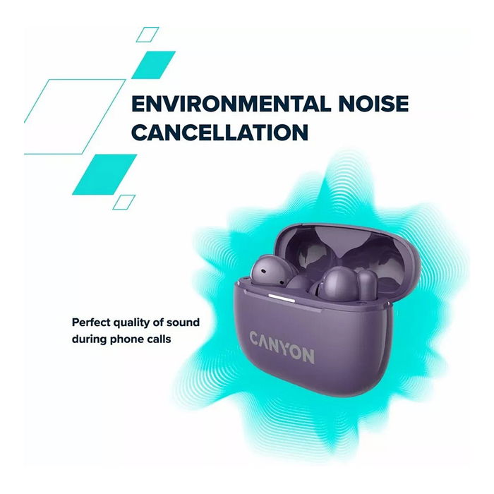 Canyon CNS-TWS10B Auriculares Inalámbricos True Wireless Negro Música Deporte Llamadas Uso Diario