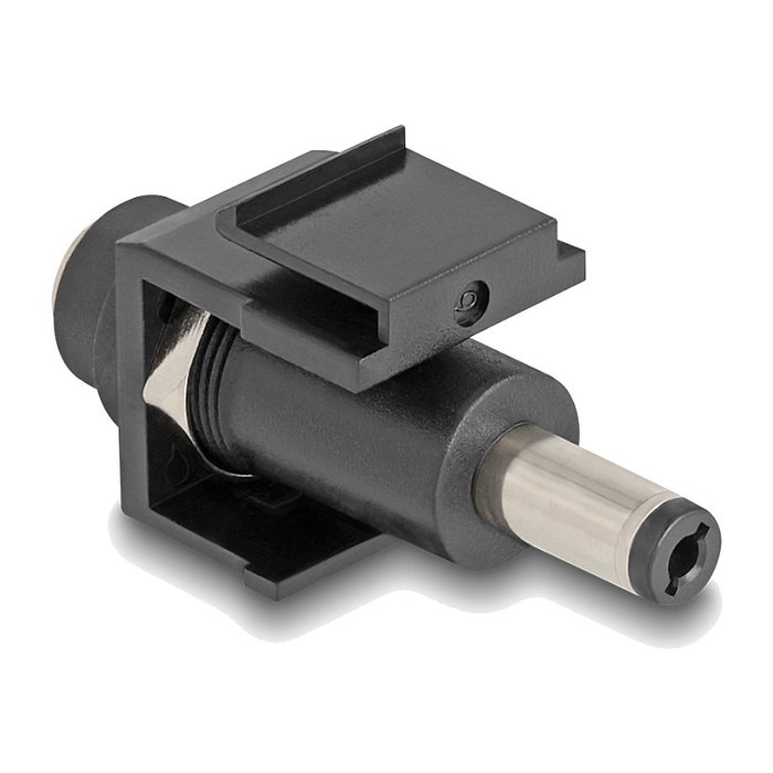DeLOCK Módulo Keystone DC 5,5 x 2,5 mm hembra a DC 5,5 x 2,5 mm macho negro