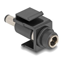 DeLOCK Módulo Keystone DC 5,5 x 2,5 mm hembra a DC 5,5 x 2,5 mm macho negro