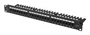 Lanberg PPU6-1124-B Panel de Parcheo 24 Puertos Cat.6 UTP 1U Negro con Organizador de Cables para Rack 19"
