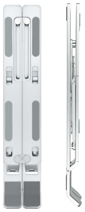 Tooq Soporte Elevador de Aluminio Plegable para Portátiles de 11-15 Pulgadas, Plata