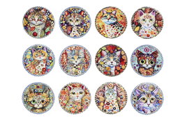 DKD Home Decor Posavasos de Gato Surtidos (12 unidades)