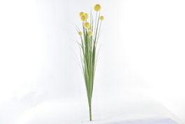 DKD Home Decor Rama de Pompones Amarillo y Verde 12x12x100 cm
