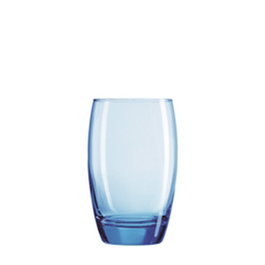 ARC Vaso Alto Azul, 35 cl, 8.4 cm de Alto, Vidrio con Borde Grueso (Set de 6)