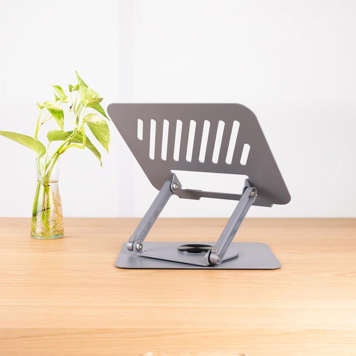 Tooq Soporte Plegable con Rotación 360° para Dispositivos de 11''-17'', Gris Oscuro