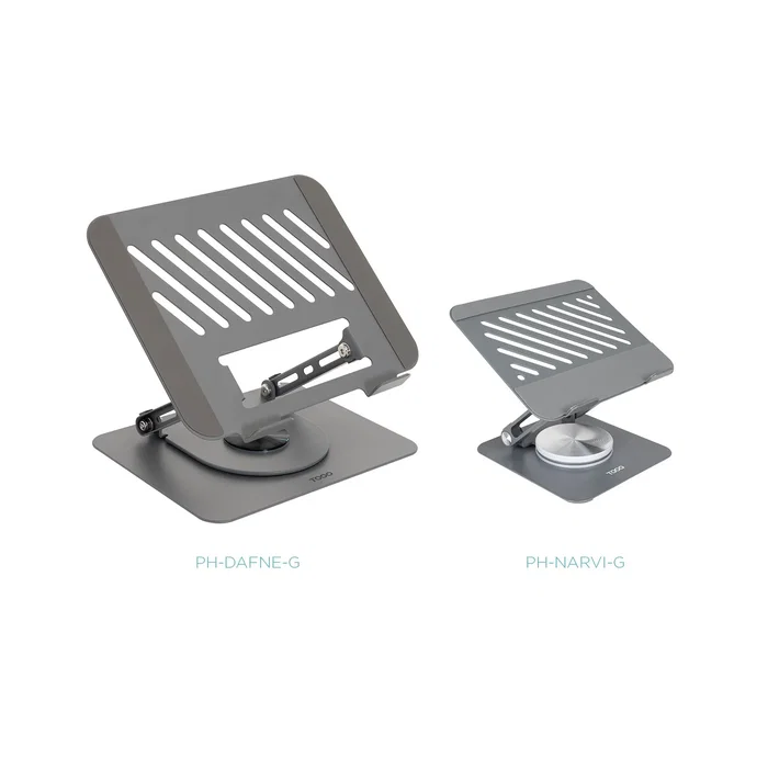 Soporte plegable 360° dispositivos 11-17", gris