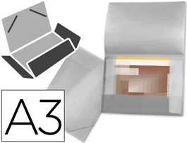 Liderpapel Carpeta de solapas transparente DIN A3