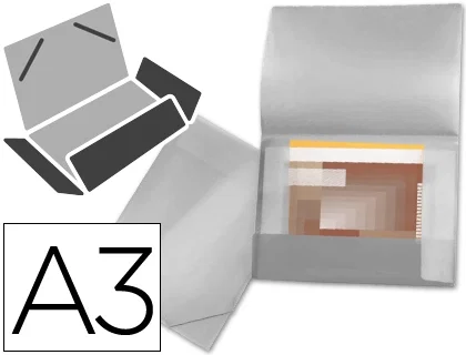 Liderpapel Carpeta de solapas transparente DIN A3 Liderpapel Carpeta de solapas transparente DIN A3
