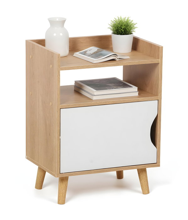 Inde Mesita Auxiliar con Puerta de Madera Moblekit - 31.9 cm Largo x 48.1 cm Alto x 11.5 cm Ancho (2 Unidades)