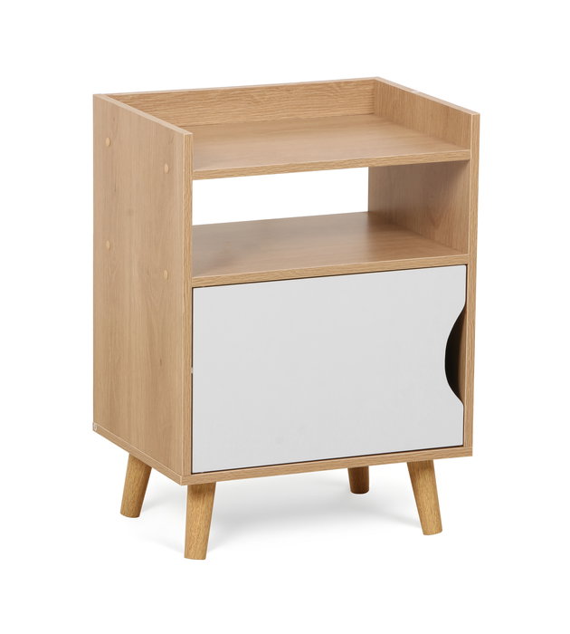 Inde Mesita Auxiliar con Puerta de Madera Moblekit - 31.9 cm Largo x 48.1 cm Alto x 11.5 cm Ancho (2 Unidades)