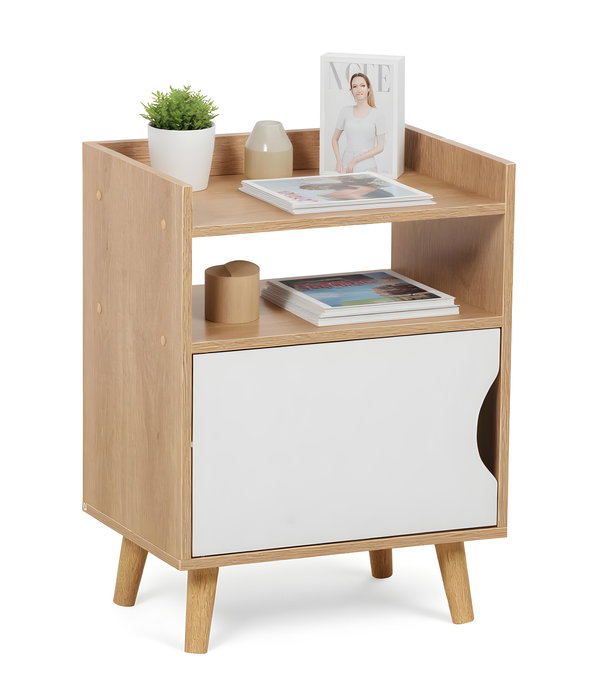 Inde Mesita Auxiliar con Puerta de Madera Moblekit - 31.9 cm Largo x 48.1 cm Alto x 11.5 cm Ancho (2 Unidades)