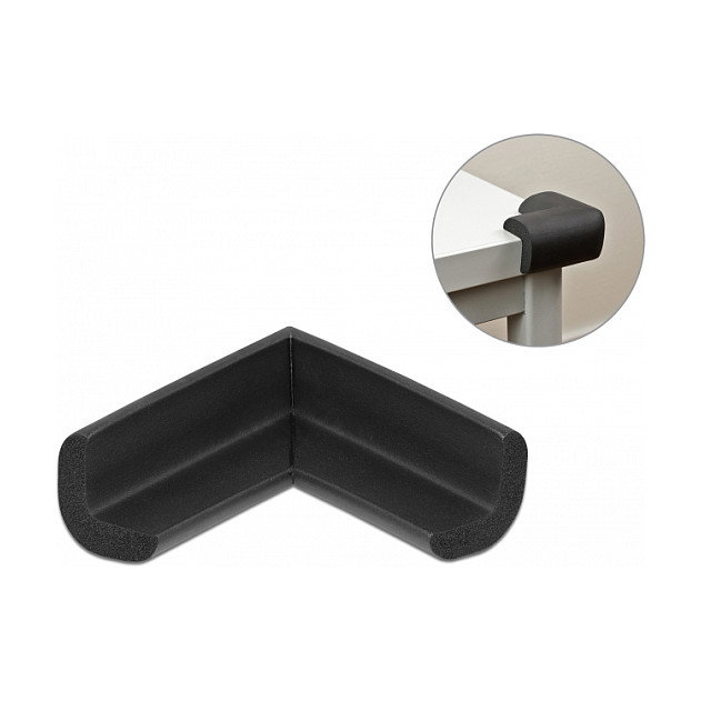 DeLOCK Protector de bordes de espuma autoadhesivo 56 x 56 x 22 mm negro