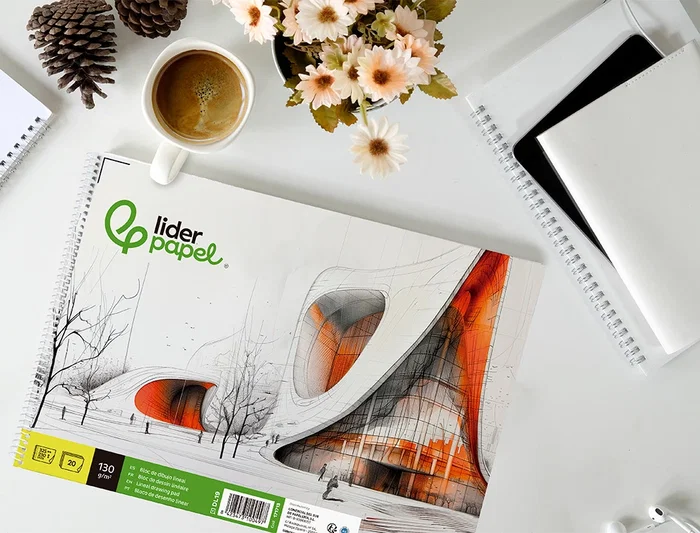 Liderpapel Bloc Dibujo Lineal Vanguardia Espiral 230x325mm 20 Hojas 130g/m2 Perforado