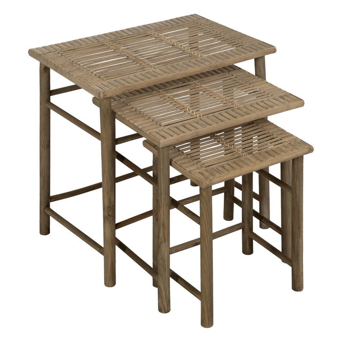 Ixia Set de 3 Mesitas Natural Bambú